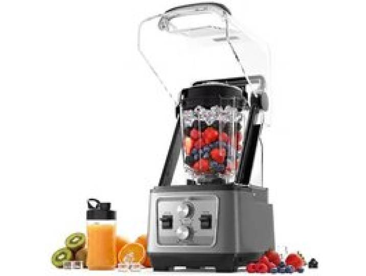 Blender de cuisine avec minuterie mécanique - Vitesse réglable - Lames SUS304 - Pichet polycarbonate - Gobelet 300 ml