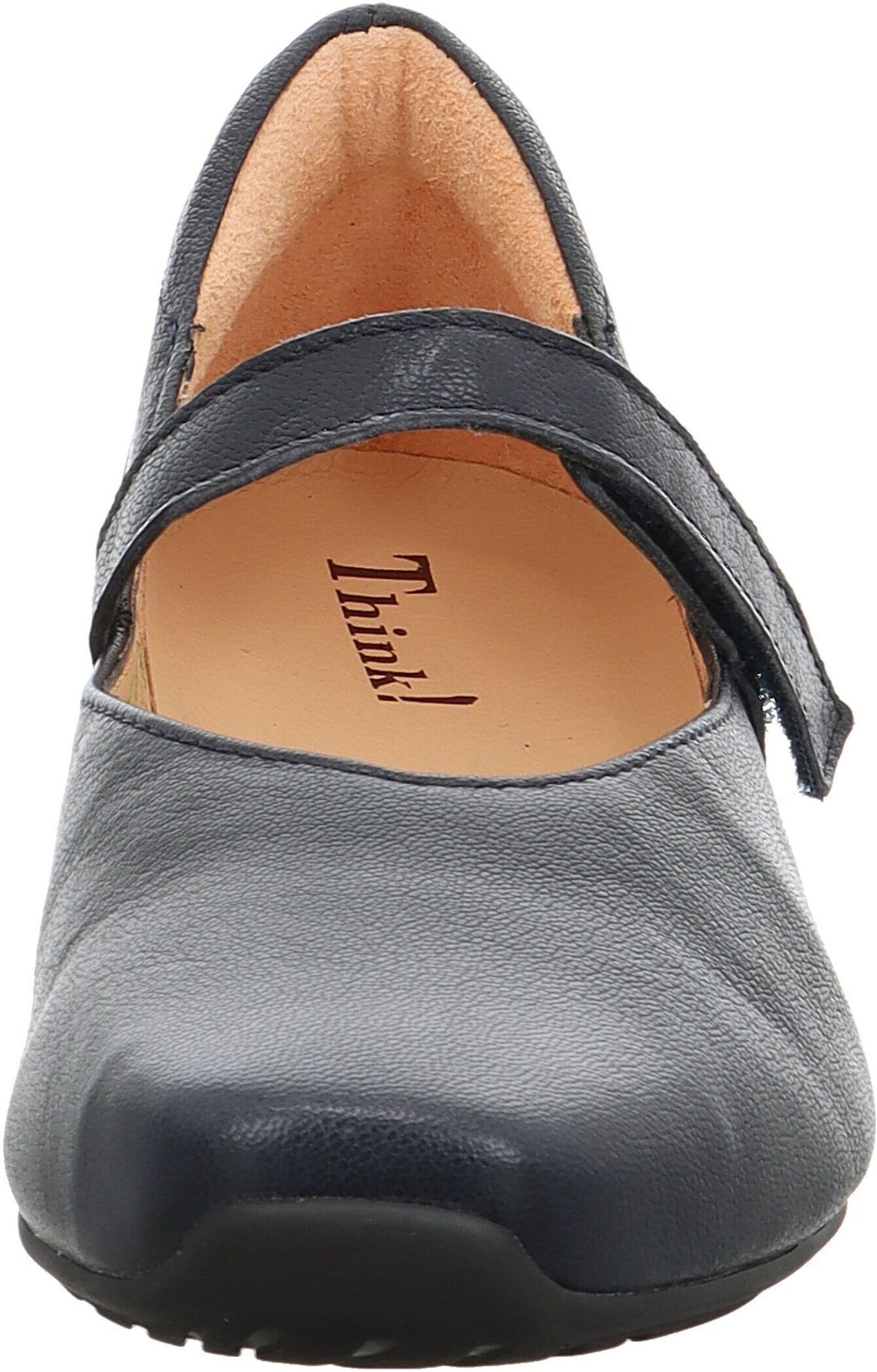 Think! Riemchenballerina THINK "Think Ballerinas Leder", Damen, Gr. 38, Leder, blau (navy), Schuhe Riemchenballerina