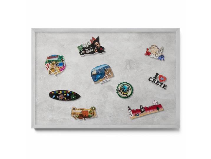 MAGNETTAFEL 60x40 cm silberner Rahmen – Stilvoller Marmorstein