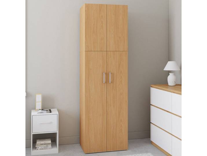 Armoire 2 portes avec étagère - IDMARKET - ESTER - BOIS - Armoire - 165 x 50 cm