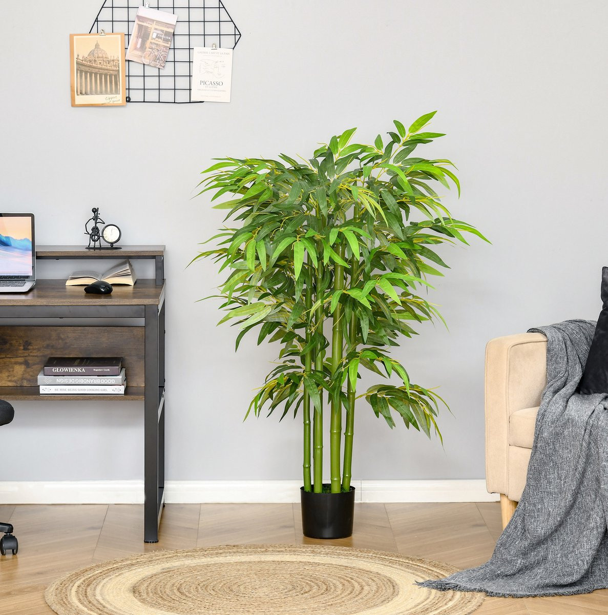 FloraGrace Kunstbamboe Kunstplant in Pot, Groen, Hoogte: 140 cm