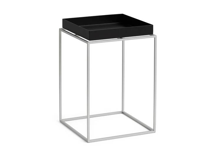 HAY Tray Table mittelhoher Beistelltisch Black-Silikon grau, 30x30x44 cm