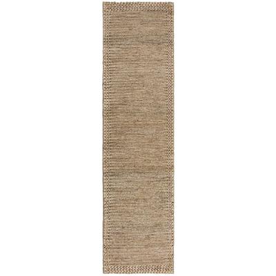 Teppich FLAIR RUGS "Drew mit Bordüre, handgewebt, aus Jute, Soumak-Handflechttechnik", beige (natur), B:60cm H:3mm L:230cm, Baumwolle, Jute, Teppiche, Teppich, schöne Sisaloptik, Wohnzimmer, Schlafzimmer, Esszimmer