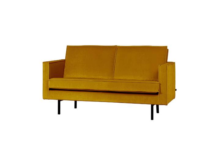 Canapé 2 places velours jaune ocre RODEO