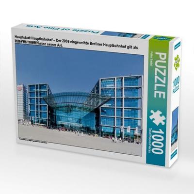 CALVENDO Puzzle Hauptstadt Hauptbahnhof - Der 2006 eingeweihte Berliner Hauptbahnhof gilt als einer der modernsten seiner Art. 1000 Teile Puzzle quer