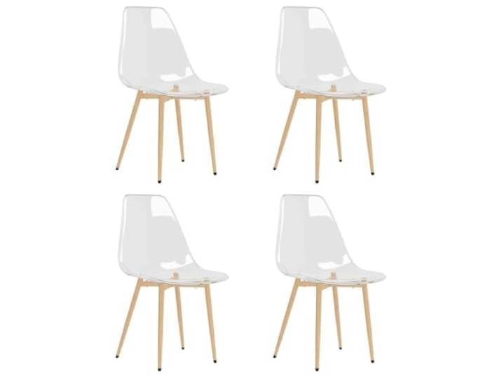 Todiikf Esszimmerstühle 4er Set Transparent PET Metallbeine Modern Moderne Schalenstühle für Esszimmer und Küche, ergonomische Sitzschale aus PET mit stabilen Metallbeinen.