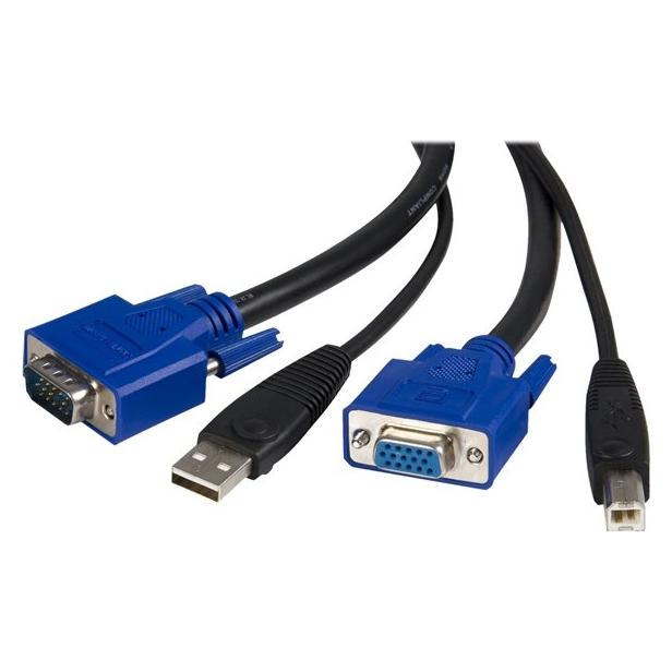 StarTech KVM Kabel USB VGA für KVM Switch 1,8m - Kabelsatz für KVM Umschalter 2x USB A/B Stecker 2x VGA St... (SVUSB2N1_6)