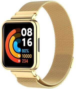 Everyday Crate Xiaomi Redmi Watch 2 Lite Milanese Watch Band Stainless Steel Magnetic Mesh Replacement Strap gold