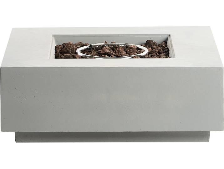 BELIANI Feuerstelle Hellgrau mit Gas 88 x 88 x 32 cm Quadratisch aus GRC Glasfaserverstärkter Beton Garten Terrasse Outdoor