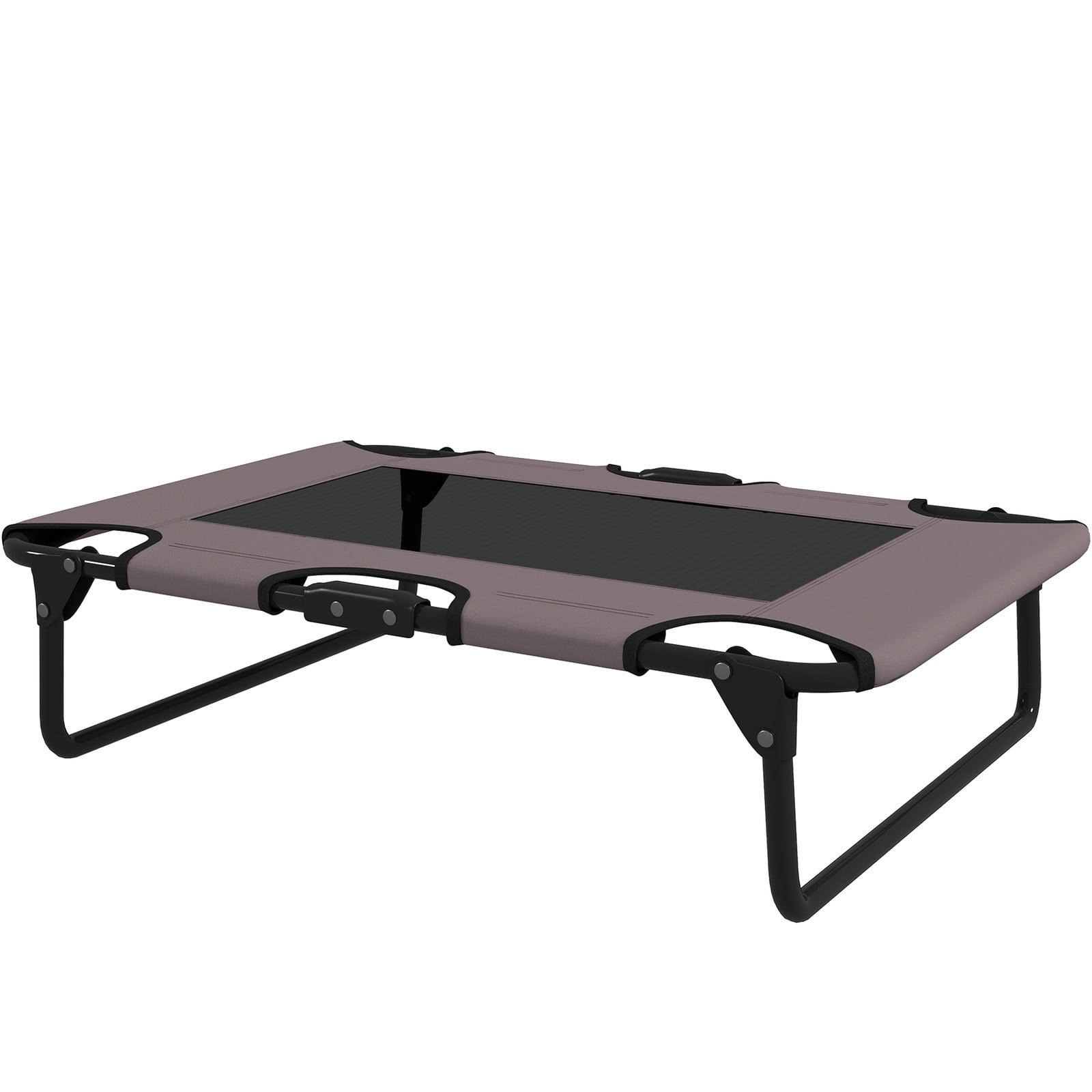 PawHut Opvouwbaar Verhoogd Hondenbed met Netontwerp in Koffie Kleur, B/D/H: 75 x 51 x 18 cm