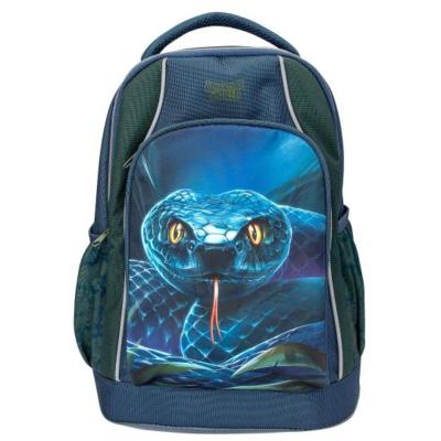 Rucksack DEPESCHE "Schulrucksack Schlange Adventure World 19 x 30 x 40 cm blau-grün", Kinder, Gr. B/H/T: 30cm x 40cm x 19cm, bunt (blau, grün), Polyester, Rucksäcke Rucksack