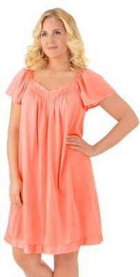 Plus Size Women's Exquisite Form®Flutter Sleeve Sleep Gown by Exquisite Form in Passion (Size 3X)