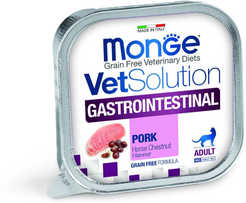 100 g Monge VetSolution Gatto Gastrointestinal Alimento Dietetico Completo Cibo Umido in Caso di Disturbi Gastrointestinali con Pollo Grain Free