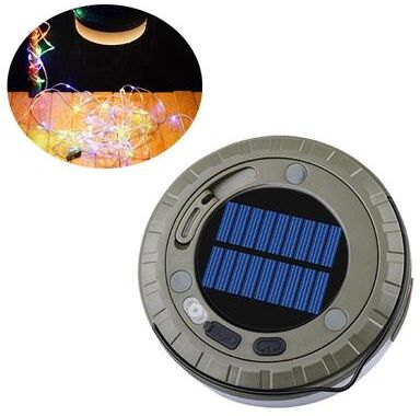 Everyday Crate Solar Rechargeable Camping Lantern With 10M RGB String Lights & Type C Fast Charging single Warm Light