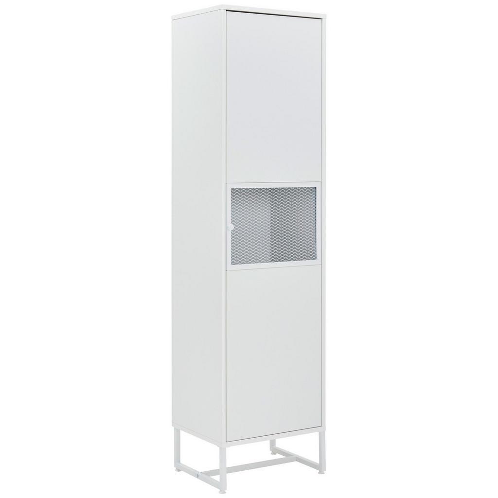 Novel Garderobenschrank , Weiss , Metall, Holzwerkstoff , 2 Fächer , 50x190x41 cm , Garderobe, Garderobenschrank, Garderobenschränke