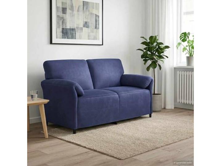 KGHERMDF 2-Sitzer Sofa Polizeiblau 158x83x95 cm Samt mit Metallrahmen Samtstoff, Metallrahmen, Schaumpolster, geschwungene Armlehnen, pflegeleicht, Wohnzimmer