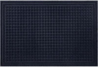 "Waffle Grid Impression Door Mat by Mohawk Home in Blue (Size 36"" X 48"")"