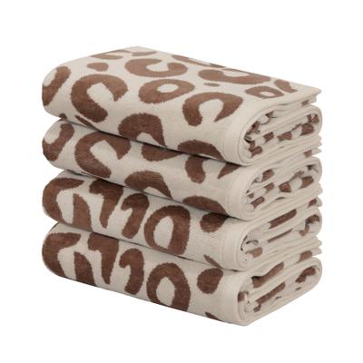 OTTO home "Anna Leopardenmuster, 4-tlg Handtuch-Set, 50x100cm, 100% Baumwolle" Handtücher, weich, saugstark, modern, Leo, Animal Print