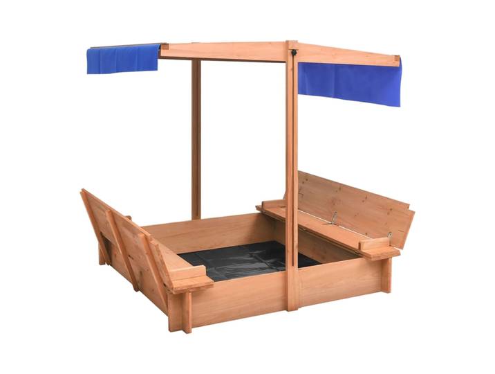 vidaXL Zandbak met dak 112 x 112 x 112 cm vurenhout