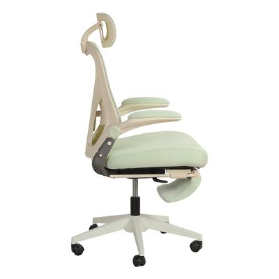 MODFU Klappbarer ergonomischer Bürostuhl aus Schaumstoff, Grün, mit 3D-Kopfstütze und Lendenstütze