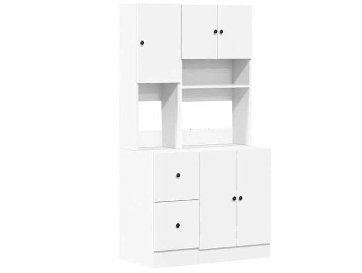 HKTMGDNG Küchenschrank Weiß 95x50x180 cm Holzwerkstoff mit Türen Vielseitiger Vorratsschrank aus Holzwerkstoff für Küche, Restaurant oder Esszimmer mit Türen und Schubladen.
