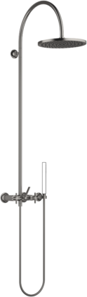 Dornbracht Vaia Duschgarnitur 26632809-99 mit Brause-Zweihandmischer, Ausladung Standbrause 450 mm, Dark Platinum matt