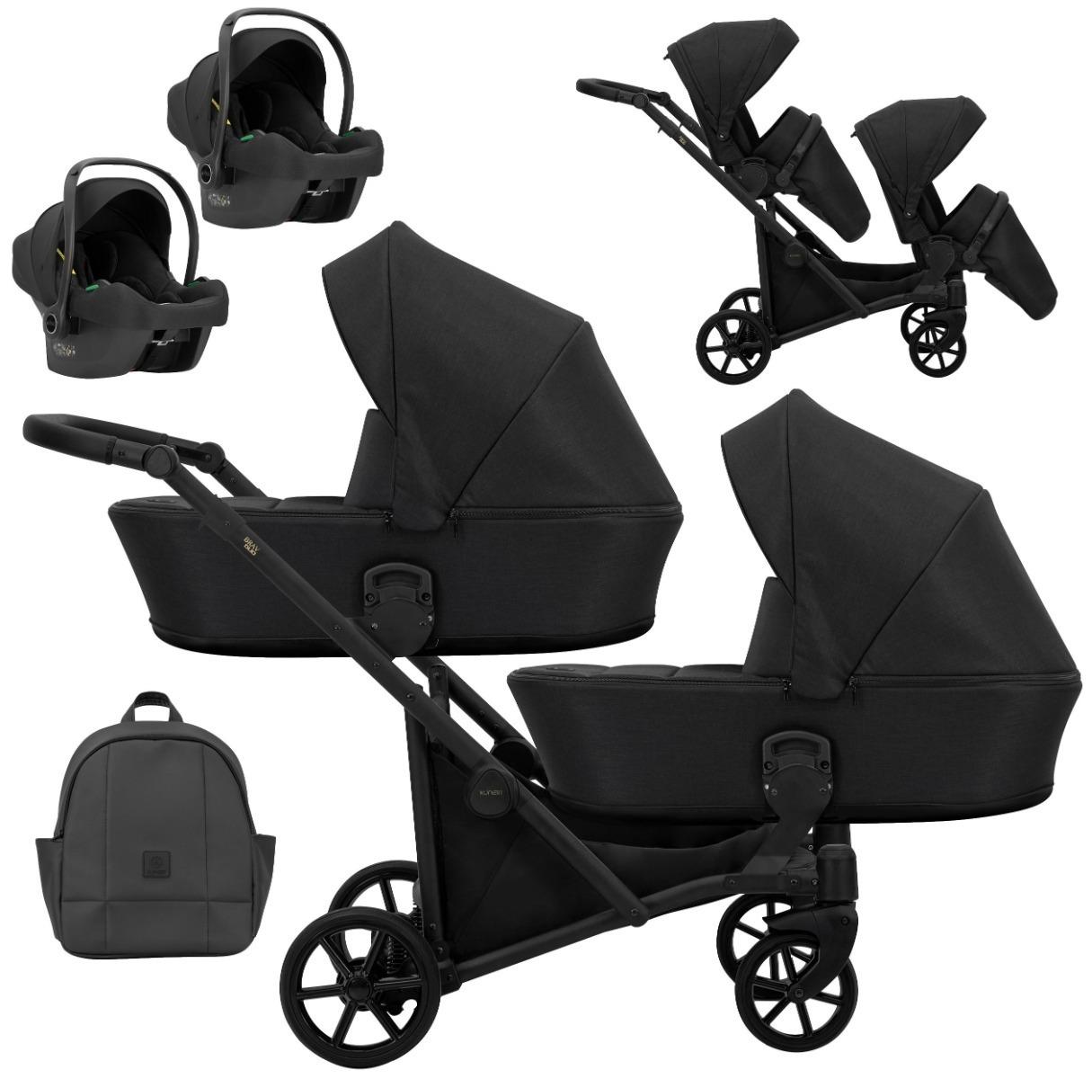 Kunert Brav Black Tandem-Kinderwagen inkl. 2 Autositze