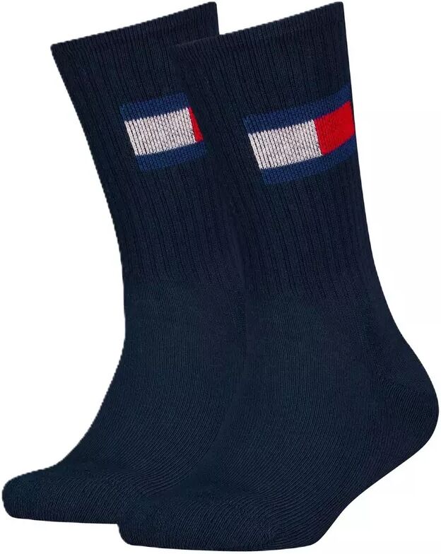 Tommy Hilfiger - Duopack, knöchellange Sportsocken, Th Kids Sock 2p Flag, 35-38, Marine