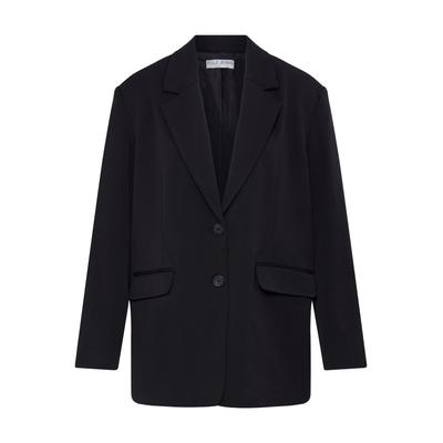 Blusenblazer PULZ JEANS "Damen Blazer PZLEONORA", Damen, Gr. M, schwarz (schwarz beauty), Blazer Blusenblazer
