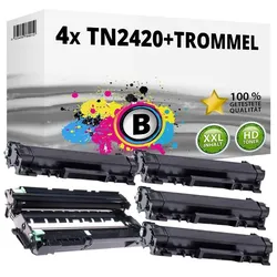 Druckfuxx, Toner, 4x Toner + Trommel XXL kompatibel Brother DCP-L2510D L2530DW L2550DN HL-L2370-DN