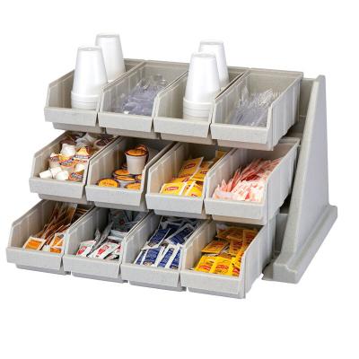 Displayständer mit 12 Fächern - 64.8 x 54.3 x 36.2 cm - Grau Gesprenkelt -. Cambro