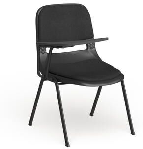 Lancaster Home Padded Ergonomic Shell Chair with Right Handed Flip-Up Tablet Arm