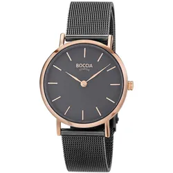 Boccia 3281-11 Damenarmbanduhr mit Milanaise-Band Anthrazit