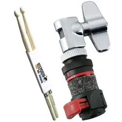 Tama QHC7 Quick Set Hi-Hat Clutch mit Drumsticks, Schlagzeug Zubehör, Mehrfarbig