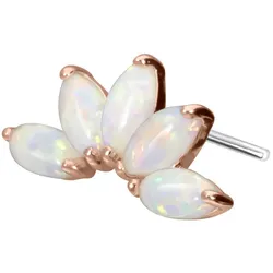 14 Karat Gold Aufsatz mit Titan Push Pin LOTUSBLÜTE + SYNTHETISCHE OPALE