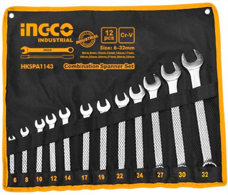 Ingco Assortimento di 12 Chiavi Combinate