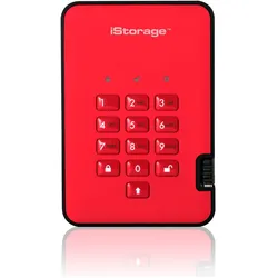 iStorage 500GB diskAshur2 HDD (0.50 TB), Externe Festplatte, Rot