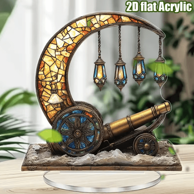 Inspire Curations Moon & Lantern Acrylic Ramadan Decor Stand Elegant Ramadan Table Decor For Home, Office & Eid Gifts ramadan D