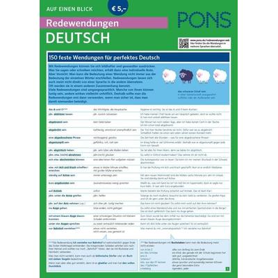 PONS Redewendungen auf einen Blick Deutsch, Taschenbuch von Klappkarten laminiert, PONS Langenscheidt GmbH, 978-3-12-562062-9