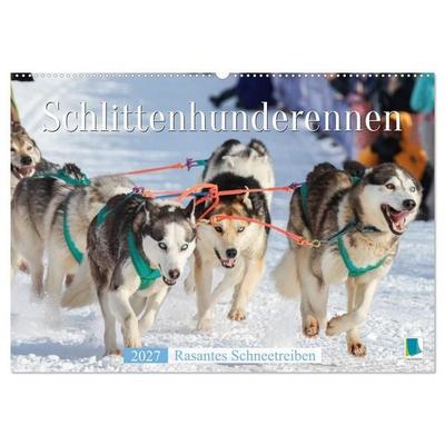 Schlittenhunderennen: Rasantes Schneetreiben (Wandkalender 2027 DIN A2 quer), CALVENDO Monatskalender
