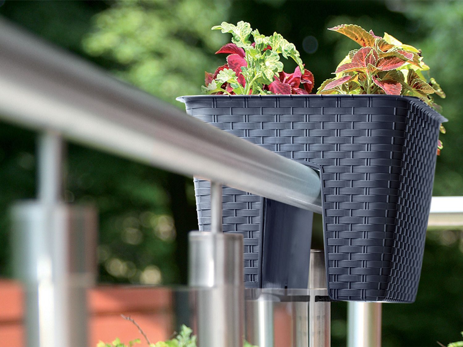 Prosperplast Geländertopf »Ratolla Railing«, im praktischen 3er Set, in Rattanoptik
