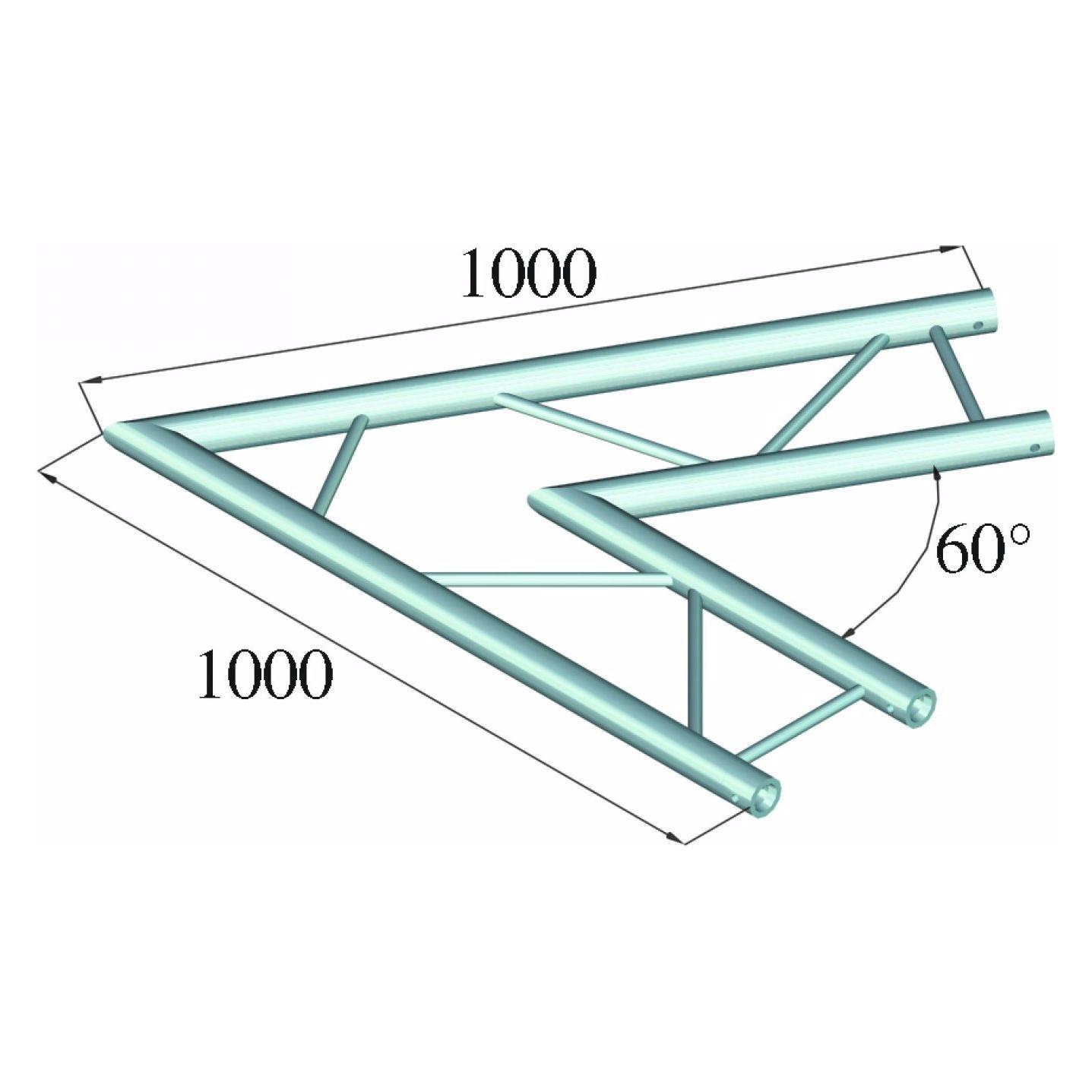 Alutruss BILOCK BQ2-SPAC20H 2-Weg Ecke 60° sw (60210345)