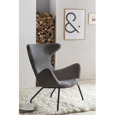 Relaxsessel SALESFEVER "Komfortabler Sessel zum Entspannen", grau, B:77cm H:95cm T:62cm, 100% Polyester, Metall, Sessel, Relaxsessel, Umhüllt von kuscheligem Teddyfell