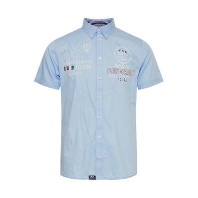 Kurzarmhemd FQ1924 "Kurzarmhemd FQRontus", Herren, Gr. M, N-Gr, blau (chambray blau), Obermaterial: 100% Baumwolle CO., Hemden
