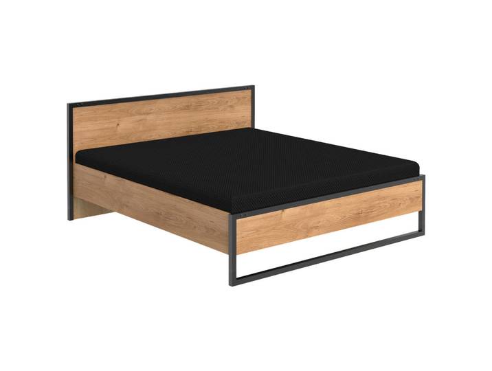 Mid.you Bett, Graphitfarben, Eichefarben, Holzwerkstoff, 160x200 cm, BQ - Bündnis für Qualität, Made in Germany, DIN EN ISO 9001, Schlafzimmer, Bett, Doppelbetten