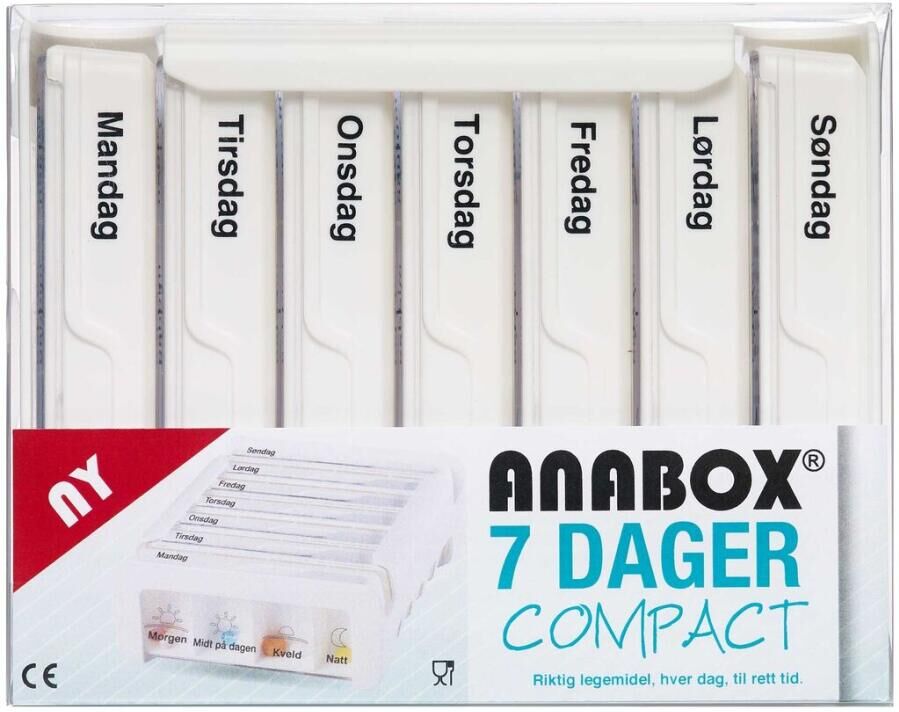 Anabox Compact 7 dage hvid Medicinsk udstyr 1 stk