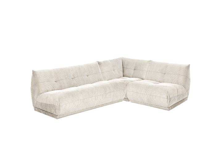Ecksofa Nielson Typ B Weiß Cordstoff Riffka 285 x 80 x 315cm Landhaus