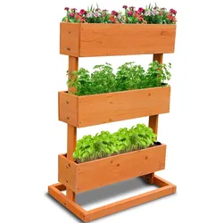 Coemo Kleines Vertikalbeet Hochbeet 3 Etagen inkl. Pflanzfolie