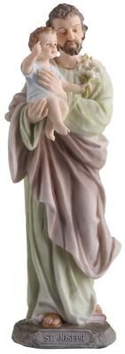 Veronese Design 8.27 inches Height Polyresin Saint Joseph Holding Baby Jesus Multicolor Finish Figurine
