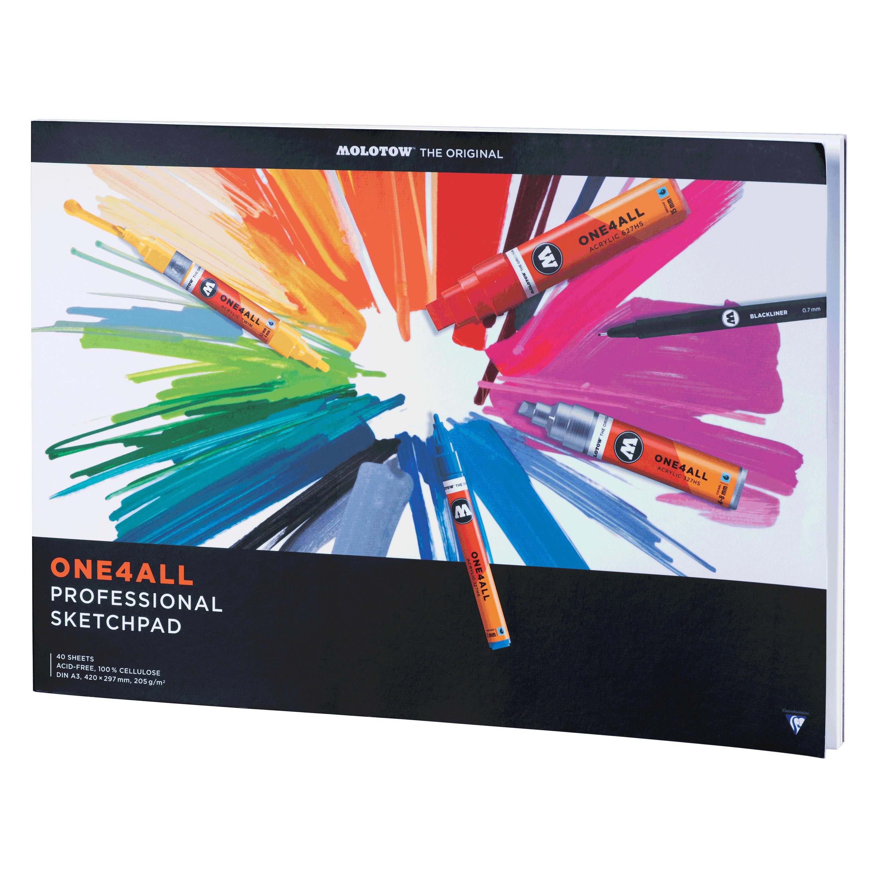 Molotow Professional Sketchpad One4All A3 hoch 205 g/qm 40 Blatt (A3) (MO801205)